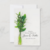 Groen in vaas Deel een herinnering begrafenisherin Notitiekaartje (Voorkant)