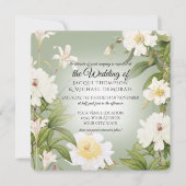 Groen in White Rose Peony Botanical Floral Wedding Kaart (Voorkant)