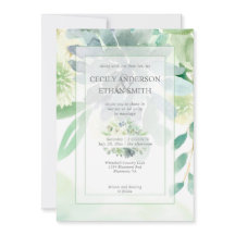 Groen & Indigo Succulenten Witte Bloemen Bruiloft