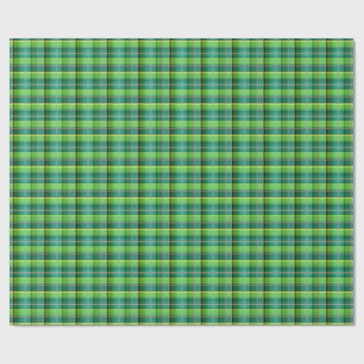 Groen ingecheckt patroon, kleinschalig verpakkings cadeaupapier (Vlak)