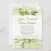 groen ingelijst Waterverf splash bruiloft Kaart (Voorkant)