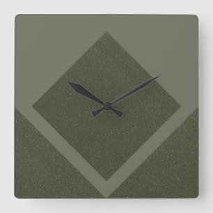 Groen Ingelijste Diamanten Wandklok - Geometrisch