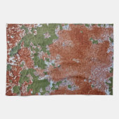 Groen inkepverf in geresterd metaal theedoek (Horizontaal)