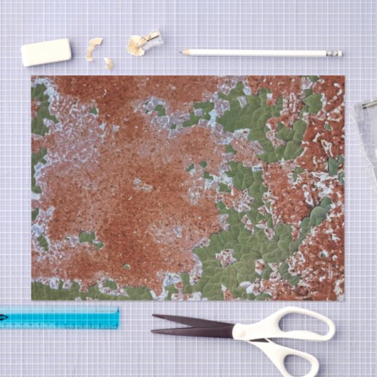 Groen inkepverf in geresterd metaal tissuepapier (Craft)