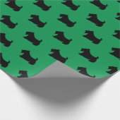 Groen inpakpapier met Schotse Terriër (Hoek)