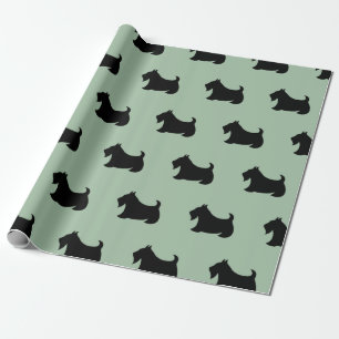 Groen inpakpapier met Schotse Terriër