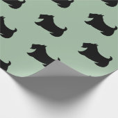 Groen inpakpapier met Schotse Terriër (Hoek)