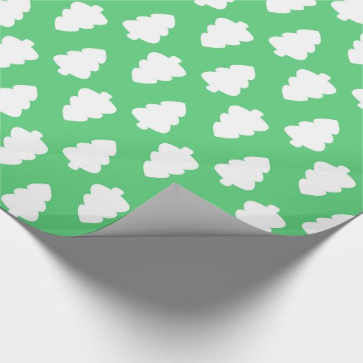 Groen inpakpapier met witte kerstboom (Hoek)