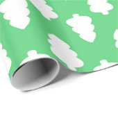 Groen inpakpapier met witte kerstboom (Rol Hoek)