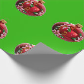 groen inpakpapier voor rode Ornamenten (Hoek)