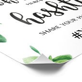 Groen instagram hashtag-teken Zomerbruiloft poster (Hoek)
