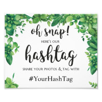 Groen instagram hashtag-teken Zomerbruiloft poster