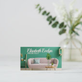 Groen interieur in moderne woonkamer visitekaartje (Staand voorkant)