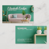 Groen interieur in moderne woonkamer visitekaartje (Voorkant / Achterkant)