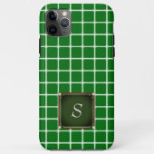 Groen iPhone Square Patroonmonogram Case-Mate iPhone Case (Achterkant)