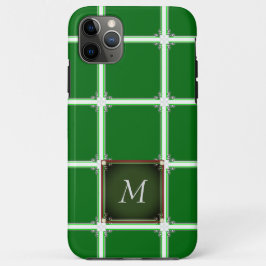 Groen iPhone Square Patroonmonogram Case-Mate iPhone Case
