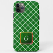 Groen iPhone Square Patroonmonogram Case-Mate iPhone Case (Achterkant)