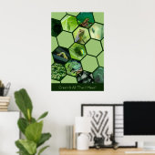 Groen is alles wat ik heb! Hexagon 11 Fotocollage Poster (Thuiskantoor)