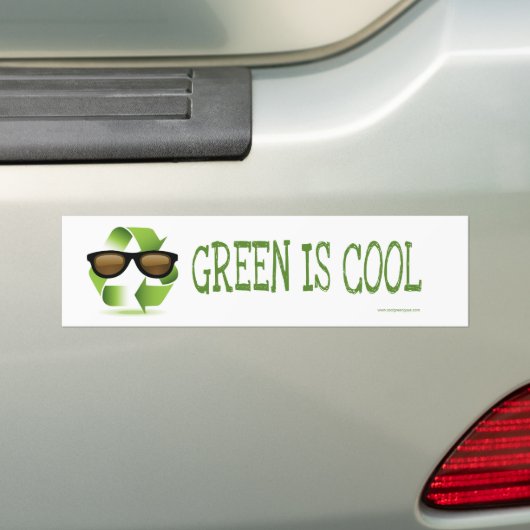GROEN IS COOL BUMPERSTICKER (Op auto)