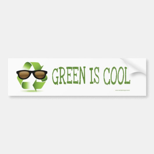 GROEN IS COOL BUMPERSTICKER (Voorkant)