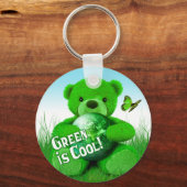 Groen is Cool. Button Sleutelhanger (Voorkant)