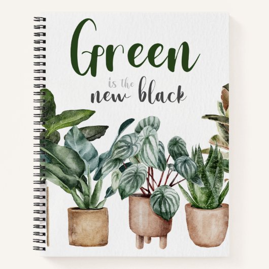 Groen is de nieuwe Black Plant Lovers Notitieboek (Voorkant)