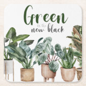 Groen is de nieuwe zwarte kartonnen onderzetters (Voorkant)