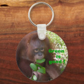Groen is een goed plantaardig wild sleutelhanger (Voorkant)