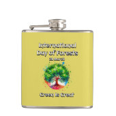 Groen is geweldig. Internationale Dag van de Bosse Heupfles (Voorkant)