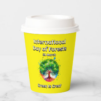Groen is geweldig. Internationale Dag van de Bosse Papieren Bekers