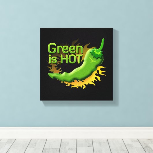 Groen is HEET Canvas Afdruk (Insitu (Houten vloer))