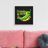 Groen is HEET Canvas Afdruk (Insitu (Woonkamer))