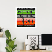Groen is het nieuwe rood poster (Thuiskantoor)