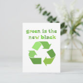 Groen is het nieuwe zwart! briefkaart (Staand voorkant)