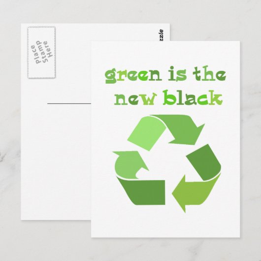 Groen is het nieuwe zwart! briefkaart (Voorkant / Achterkant)