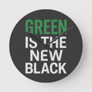 GROEN IS HET NIEUWE ZWART RONDE KLOK