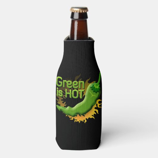 Groen is HOT Flesjeskoeler (Fles Voorkant)