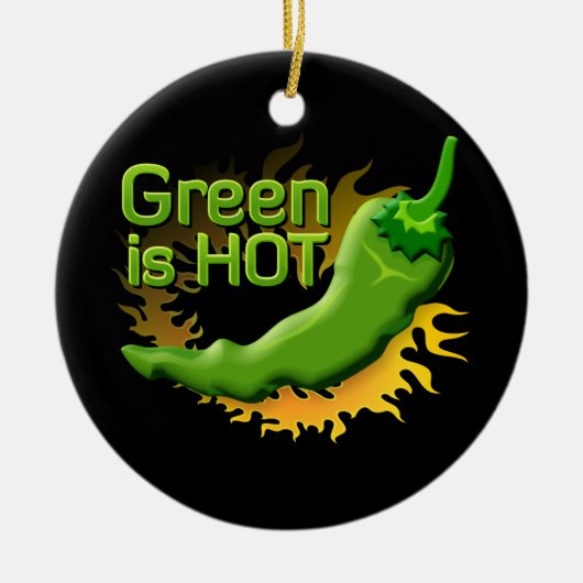 Groen is HOT Keramisch Ornament (Voorkant)
