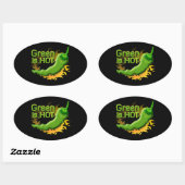 Groen is HOT Ovale Sticker (Vel)