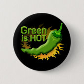 Groen is HOT Ronde Button 5,7 Cm (Voorkant)