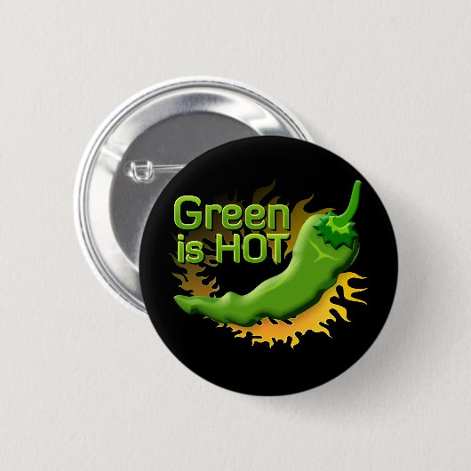 Groen is HOT Ronde Button 5,7 Cm (Voorkant /achterkant)