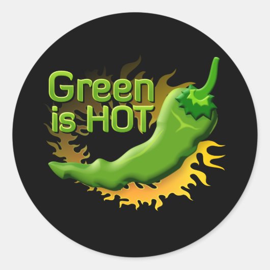 Groen is HOT Ronde Sticker (Voorkant)