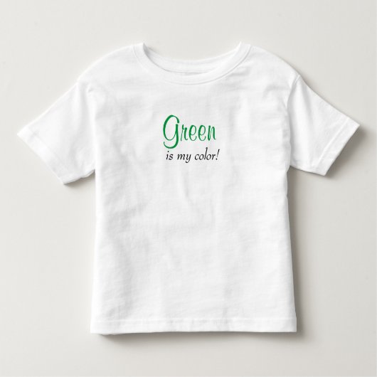 Groen is mijn kleur kinder shirts (Voorkant)