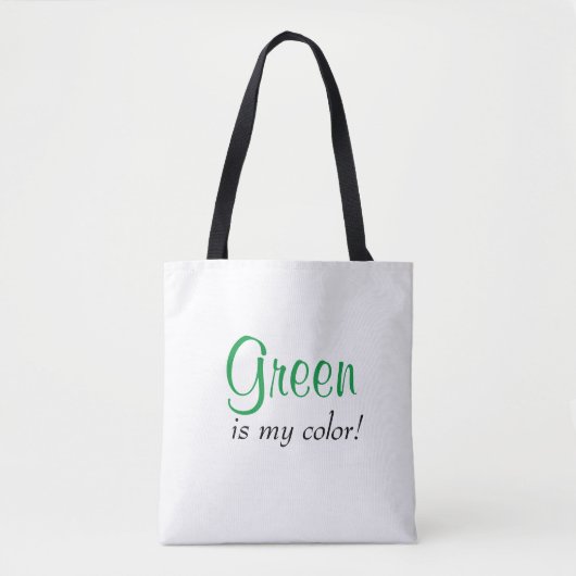 Groen is mijn kleurenofferte eenvoudig tote bag (Voorkant)