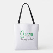 Groen is mijn kleurenofferte eenvoudig tote bag (Achterkant)