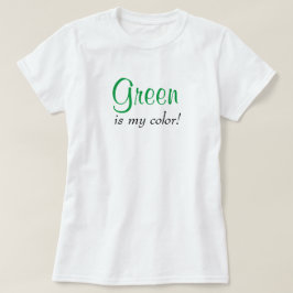 Groen is mijn kleurenstaart-sipografische meisjest t-shirt