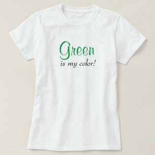 Groen is mijn kleurenstaart-sipografische meisjest t-shirt