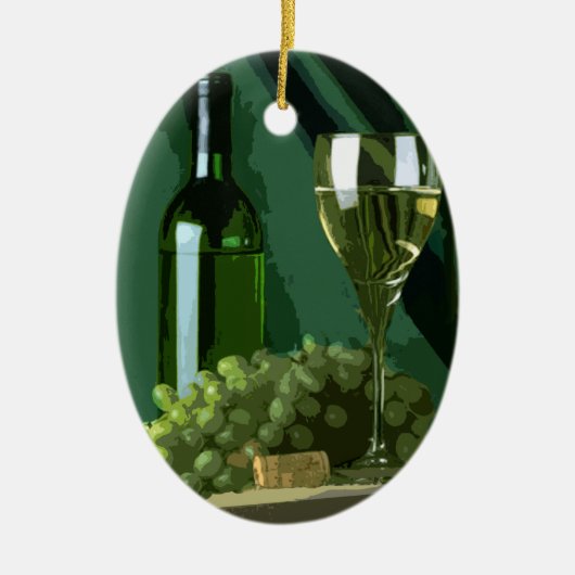 Groen is wit keramisch ornament (Voorkant)
