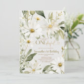 Groen is ze niet mooi 1e verjaardag bloemen kaart (Staand voorkant)