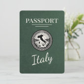 Groen Italië paspoort Save The Date (Staand voorkant)